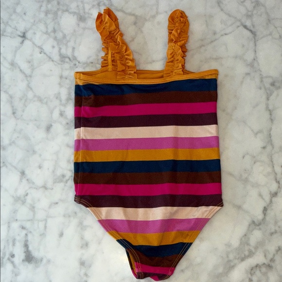 Zimmermann Colorful Ruffle Strap Striped Swimsuit 2Y - Picture 5 of 7